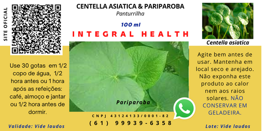 PANTURRILHA (Dor, Rigidez etc.) 200 ml, (2 frascos de 100 ml em vidro âmbar) - Centella asiatica e Piper umbellatum