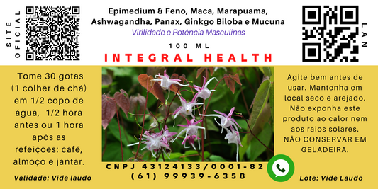 Virilidade e Potência Masculinas (+ Testosterona #6), 200 ml (2 frascos de 100 ml em vidro âmbar) - Epimedium e Feno Grego, Maca, Marapuama, Ashwagandha, Panax Ginseng, Ginkgo Biloba, Mucuna.