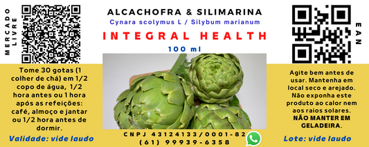 Alcachofra & Silimarina, 200 ml (2 frascos de 100 ml em vidro âmbar) - Cynara scolymus L. & Silybum marianum