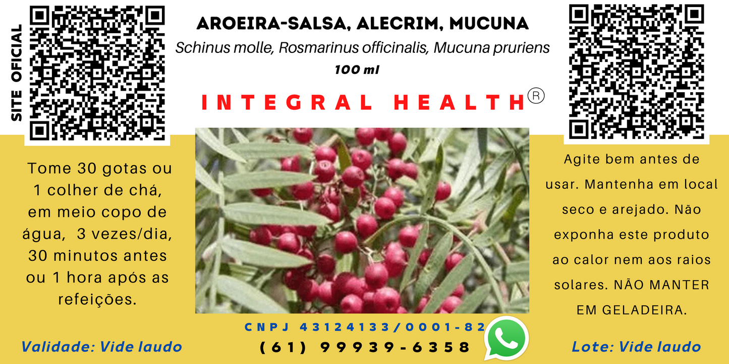 Depressão #1, 200 ml (2 frascos de 100 ml em vidro âmbar) - Aroeira-Salsa, Alecrim, Mucuna