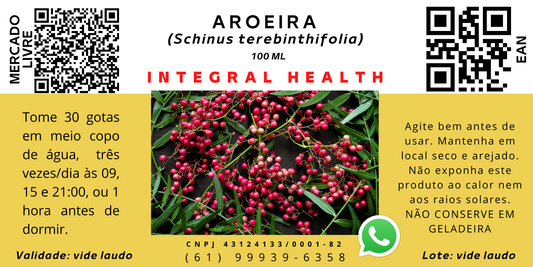 Aroeira Vermelha, 200 ml (2 frascos de 100 ml em vidro âmbar) - Schinus terebinthifolia