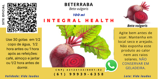 Beterraba + 3 Berries, 200 ml (2 x 100 ml em vidro âmbar) - Antioxidante, Cabelo, Catarata, Cérebro, Circulação, Coração, Colesterol, Constipação, Diabetes, Emagrecimento, Estômago, Fígado, H. Pylori e muito mais...