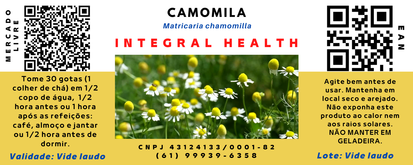 Camomila, 200 ml (2 frascos de 100 ml em vidro âmbar) - Matricaria chamomilla