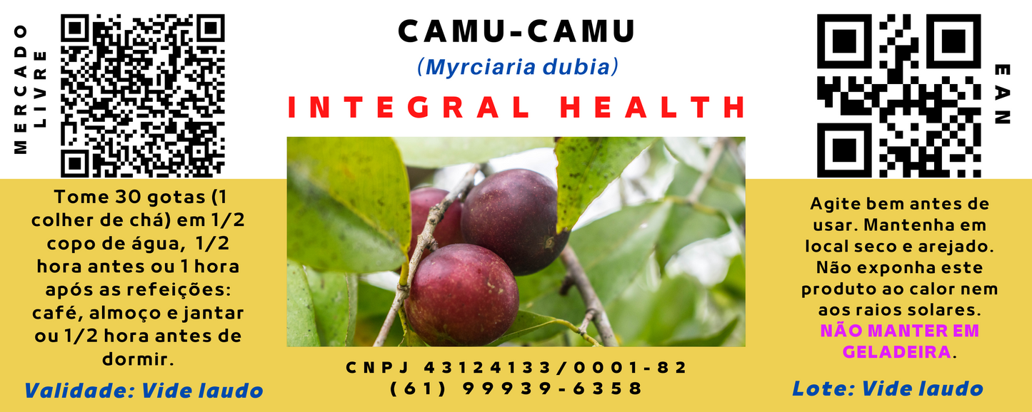 Camu-Camu, 200 ml (2 frascos de 100 ml em vidro âmbar) - Myrciaria dubia