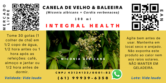 Canela de Velho & Baleeira, 200 ml (2 frascos de 100 ml em vidro âmbar) - Miconia albicans e Cordia verbenacea