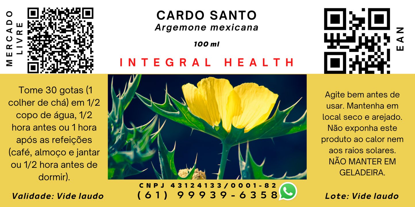Cardo Santo, 200 ml (2 frascos de 100 ml em vidro âmbar) - Argemone mexicana