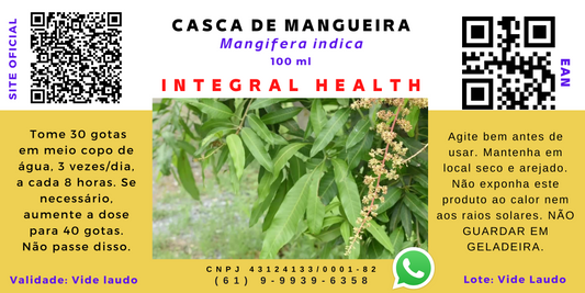 Casca de Mangueira, 200 ml, (2 frascos de 100 ml em vidro âmbar) - Mangifera indica