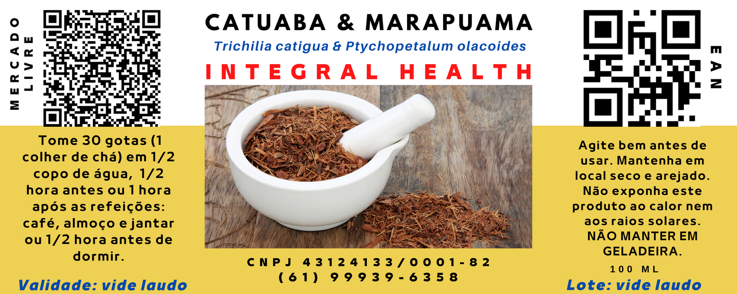 Catuaba & Marapuama, 200 ml - Estímulo sexual, impotência, disfunção erétil, ejaculação precoce, infertilidade masculina, falta de libido, frigidez, fadiga, problemas intestinais, depressão, estresse, perda de memória, inchaço, celulite etc.