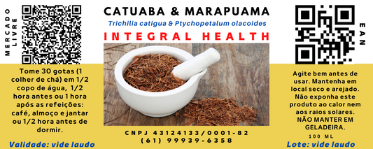 Catuaba & Marapuama, 200 ml - Estímulo sexual, impotência, disfunção erétil, ejaculação precoce, infertilidade masculina, falta de libido, frigidez, fadiga, problemas intestinais, depressão, estresse, perda de memória, inchaço, celulite etc.