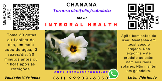 Chanana, 200 ml (2 frascos de 100 ml em vidro âmbar) - Turnera subulata / ulmifolia