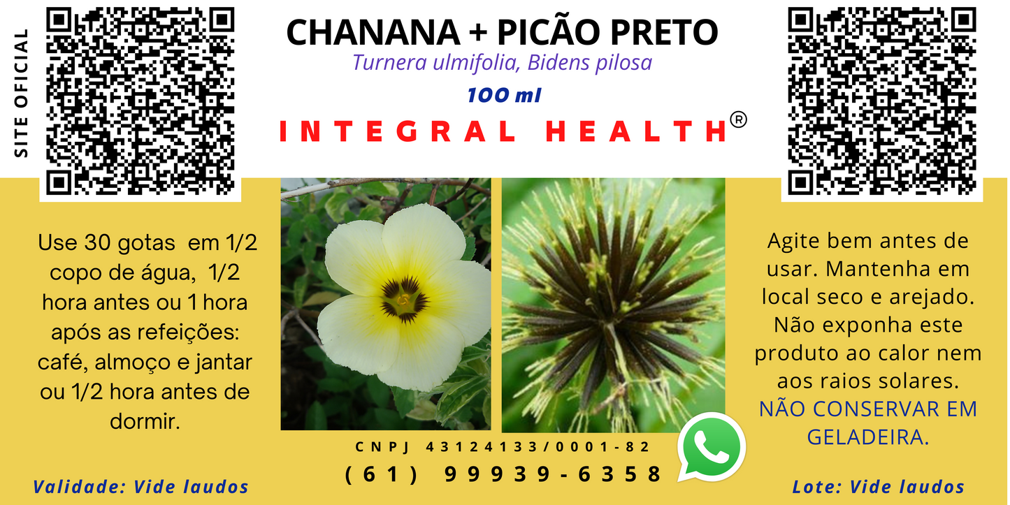 Chanana + Picão Preto, 200 ml (2 frascos de 100 ml em vidro âmbar)