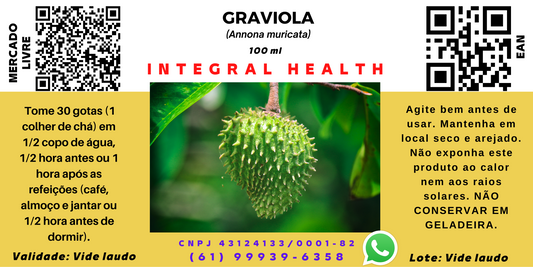 Graviola, 200 ml (2 frascos de 100 ml em vidro âmbar) - Annona muricata