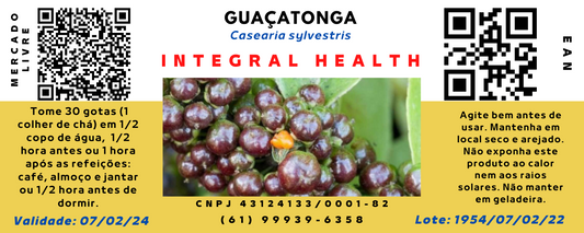 Guaçatonga, 200 ml (2 frascos de 100 em vidro âmbar) - Casearia sylvestris