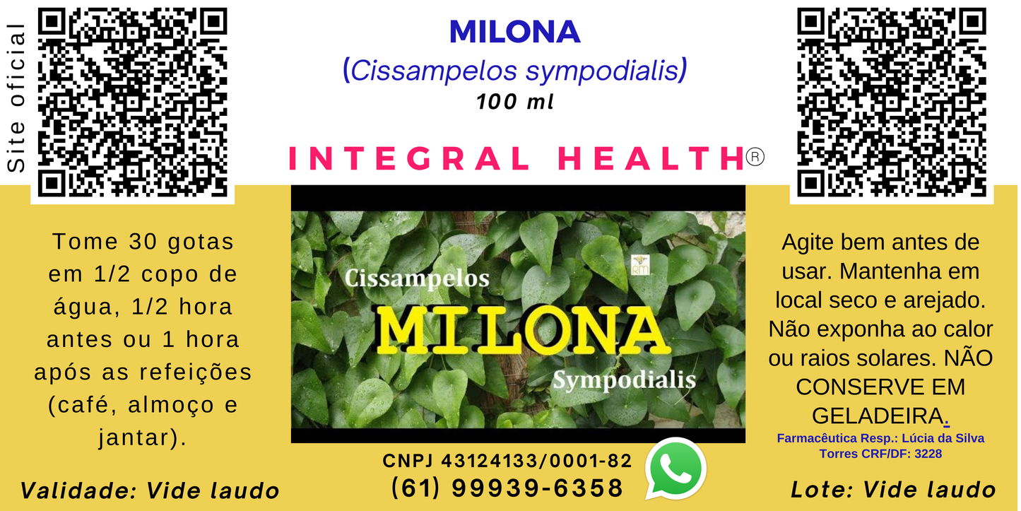 Milona, 200 ml - Antialérgica, Asma, Bronquite, Sinusite, Rinite, Gripe e Resfriados, Ansiedade  Depressão, Insônia, Síndrome do Pânico, Gastrite, Diabetes, Fibromialgia, Artrite etc. (2 frascos de 100 ml em vidro âmbar)