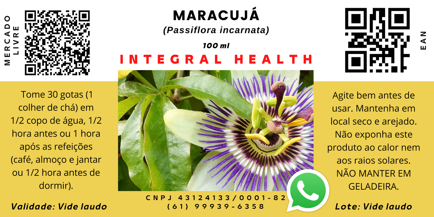 Maracujá - 200 ml (2 frascos de 100 ml em vidro âmbar) - Passiflora incarnata