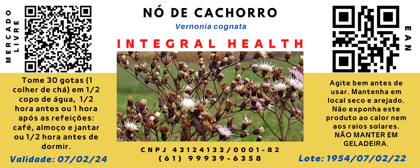 Nó de Cachorro, 200 ml - Afrodisíaco, diabetes, resfriados e gripes, infecções intestinais e renais, diarreia, ácido úrico, revigorante, debilidades nervosas, catarata e a conjuntivite, problemas uterinos, eczemas, colesterol, memória, Parkinson etc.