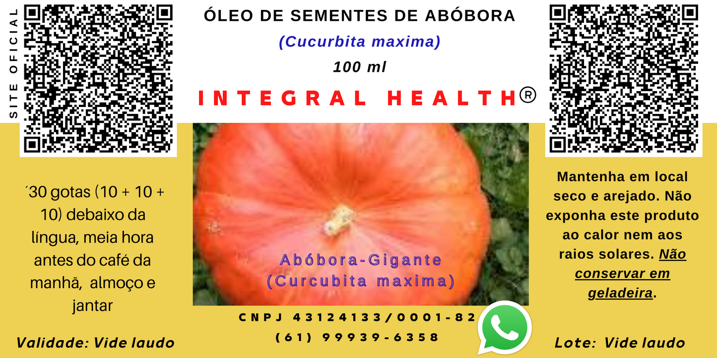 Óleo de Sementes de Abóbora, 120 Softgels de 1 g - Próstata, fertilidade, cérebro, memória, olhos, estresse, depressão, colesterol, arritmia, anemia, diabetes, glicemia, pele, cabelos, músculos, osteoporose, hipertensão, testosterona, etc.