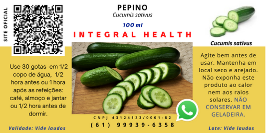 Pepino , 200 ml (2 frascos de 100 ml em vidro âmbar) - Cucumis sativus.