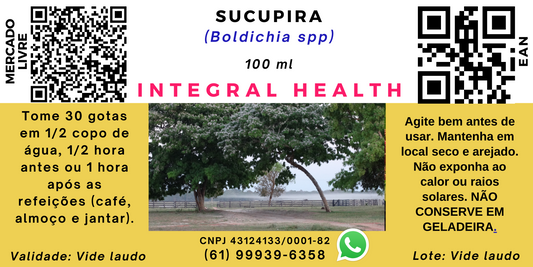 Sucupira Branca + Sucupira Preta (2 frascos de 100 ml em vidro âmbar) - Artrite, Artrose, Nervo Ciático, Todos os tipos de Câncer, especialmente de próstata, Asma, Bronquite, Diabetes, Amigdalite, Úlcera, Candidíase etc.
