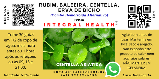 HEMORROIDAS #2 - 200 ml (2 frascos de 100 ml em vidro âmbar) - Rubim, Baleeira, Centella e Erva de Bicho