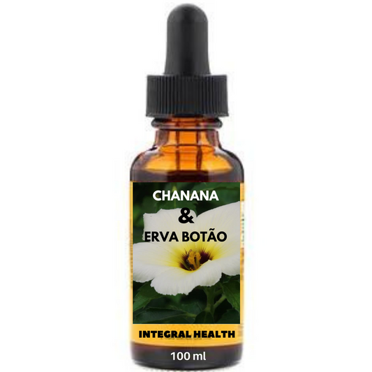 Chanana + Erva Botão, 200 ml (2 frascos de 100 ml em vidro âmbar) - Turnera subulata / ulmifolia + Eclipta prostata / alba