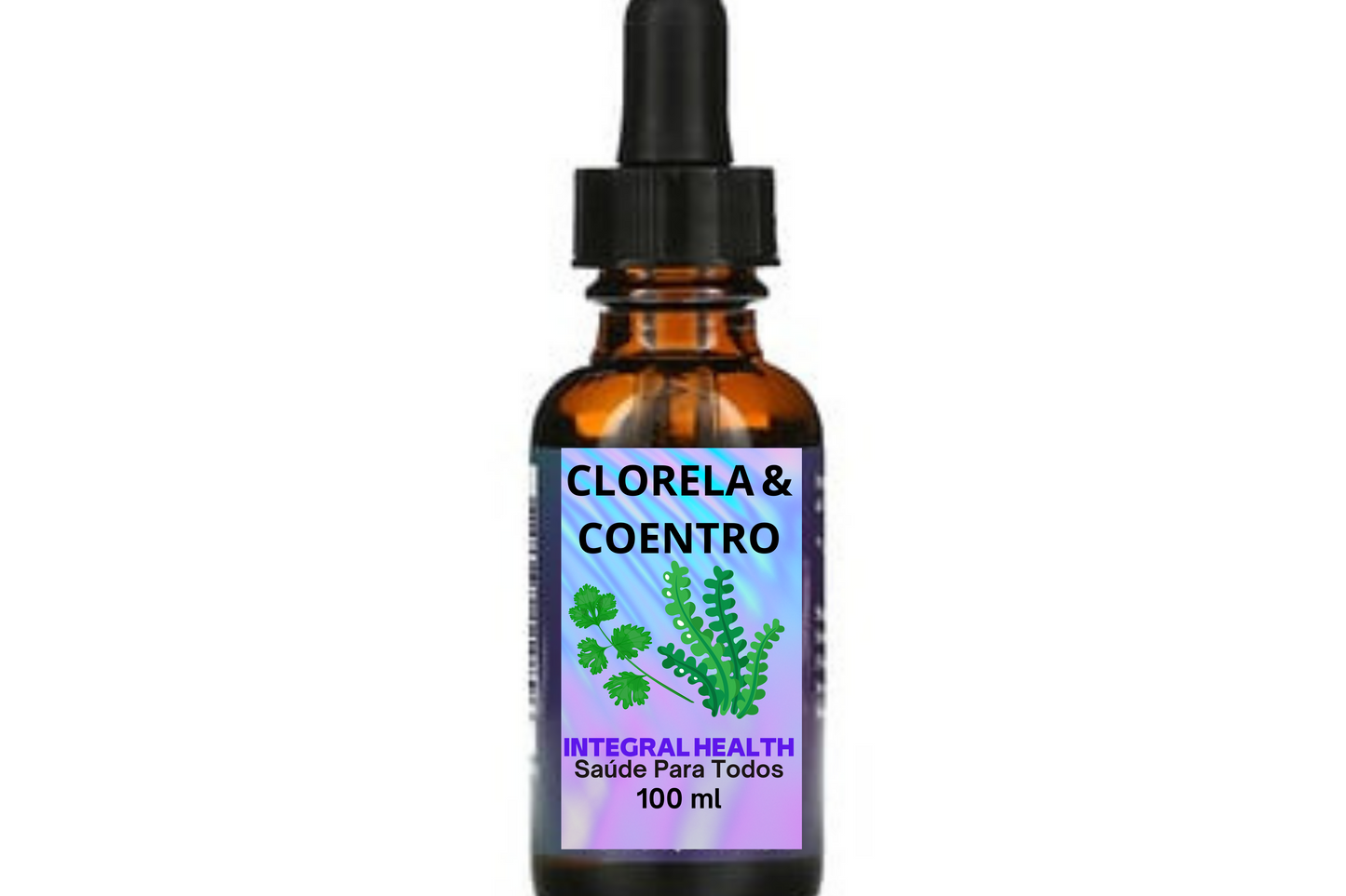 COENTRO & CLORELA, 200 ml (2 frascos de 100 ml em vidro âmbar) - Coriandrum sativum + Chlorella pyrenoidosa Starr & Zeikus)