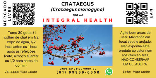 Crataegus (Espinheiro Branco), 200 ml (2 frascos de 100 ml em vidro âmbar) - Crataegus monogyna