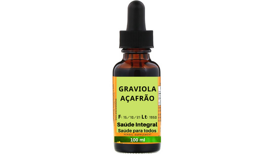 Graviola e Açafrão, 200 ml (2 frascos de 100 ml em vidro âmbar)- Annona muricata e Curcuma longa