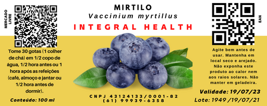 Mirtilo, 200 ml (2 frascos de 100 ml em vidro âmbar) - Vaccinium myrtillus