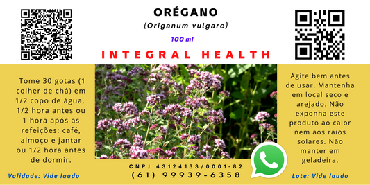 Orégano, 200 ml (2 frascos de 100 ml em vidro âmbar) - Origanum vulgare